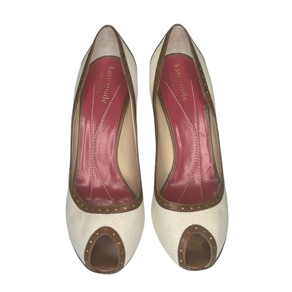 Kate Spade Canvas Leather Heel